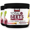 FORCE FACTOR yhteensä Beets Energy Drink Mix 2-pakkaus, Superfood juurijauhe, nitraatit lisätä energiaa, tuki verenkierto, veren virtaus, typpioksidi ja kestävyys, Heart Health Supplement, 60 tarjoilua