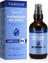 Magnesiumöljy jalat (4 fl oz), magnesiumsumute, 100% puhdas & orgaaninen luonnon magnesiumkloridiöljy lasipullo, paikallinen magnesiumsumute öljy jalat, helppo käyttää 120 ml