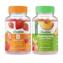 Elinkelpoinen B Complex + Turmeric Curcumin, Gummies Bundle - suuri maku, vitamiini täydentää, gluteeniton, GMO vapaa, pureskeltava