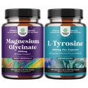 Magnesium Glycinate 400 mg kapselit ja potent L Tyrosine 500 mg kapselit - uni tuki Bone Health Lihasten Recovery - Aminohappo ravitsemus täydentää aivojen terveys Kilpirauhasen tuki