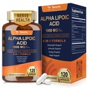 Totaria Alpha Lipoic Acid 1000mg - ALA Supplement Antioksidantti Neuropatian hoitoon Tuki Nerve Health, Liver Detox, Antioksidantti, Metabolia ja solujen energia, anti-aging - ei-GMO, Gluteeniton, Vegan Safe