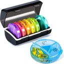 Viikoittain pilleri Organizer Medicine Container, Pyöreä pillereitä Asiat Järjestäjät 7 päivää 3 Kertaa päivässä suuria osastoja, BPA ilmainen lääkeseparaattori varastointi pitää vitamiini, kala öljyt, täydentää