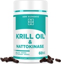 Nattokinaasi Supplement 4000 FU Organic with Antarktis Krill Oil Omega 3 Softgels 2000mg DHA 