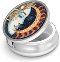Pill Box-3 Osasto Pieni pilleri tapauksessa laukku ja tasku Mini metalli pilleri haltija matka pilleri säiliö Hold Lisäravinteet BPA-vapaa (Sun and Moon)