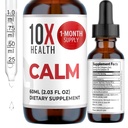 10X Health Calm L Theanine Supplement Liquid Drops - 100mg L'Theanine Drops & 100mg GABA täydentää tukea hermoja, rauhallinen ja stressi - Natural Flavor 2.03 Floz.