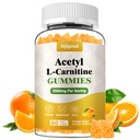 Acetyl L-karnitiini Supplement, Natural Nutrition Supplement for Boost Energy, Immuniteetti, Vegan, Orange Flavor, 60 Count