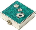 9339 Square Pieni pilleri laatikko Organizer Aqua Green Hopea Dice & kortit Naisten matka pilleri tapauksessa laukku taskukontti Päivittäinen kannettava lääke vitamiineja laatikko Lääkitys täydentää Mini varastointi