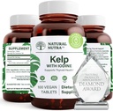 Natural Nutra Kelp Jodi Kilpirauhasen tuki täydentää, vahvistaa immuunijärjestelmää, ja Regulates Metabolia, Vegan Sea Kelp, Non GMO, Atlantic Sourced Seaweed Extract, 225 mikrog, 100 tablettia
