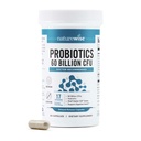 NatureWise Probiootit 60 miljardia PMY - 17 kanta + Organic Prebiootit - Immuuni, Ruoansulatus & Gut Health Support for Women & Men - Kasvissyöjä, Gluteeniton, ei-GMO - 60 kapselia[2-Kuukausi tarjonta]