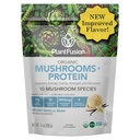 Plantfusion Mushroom Protein Powder - 3 in 1 Vegan Protein Powder, Sieni täydentää, ja Adaptogen Supplement - Tuki Mental Focus, Immuniteetti, ja Recovery - Vanilla 1lb