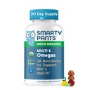 SmartyPants Multivitamiini miehille, Luomu Gummies: Metyylifolaatti, Omega 3 (ALA), D3-vitamiini, C-vitamiini, B12, B6, A-vitamiini, K-sinkki immuunitukeen, Biotiini, kasvissyöjä, 120 Gummie (30 päivän tarjonta)