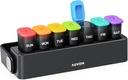 AUVON Kosteus-Proof viikon pilleri Organizer Locking Design, Sleek pillerilaatikko 7 päivää Helppo käyttää, Musta pilleri tapauksessa yksityisyyden suojaa, pilleri haltija lääkkeiden, vitamiinit, kala öljyt, lisäravinteet
