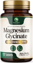 Magnesium Glycinate 500 mg - Celated for Ultra Imeytyminen - tukee luun, lihasten, hermojen ja sydämen terveys, luonnon uni tuki, paras magnesium täydentää pillereitä koko kehon tuki - 120 tablettia