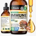 BIO KRAUTER Immuunituki Mushroom Supplement - Lions Mane, Shiitake, Turkey Tail, Reishi, Chaga & Maitake Liquid Extract - Mushroom Complex Tincture - Vegan Drops 4 Fl.Oz.