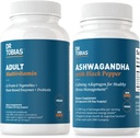 Tobias Adult Multivitamiinit ja Ashwagandha-kapselit, jotka tukevat yleistä hyvinvointia ja tasapainoista energiaa ja kestävyyttä, vegaanisia, muita kuin muuntogeenisiä organismeja