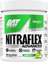 GAT SPORT Nitraflex Advanced Pre-Workout jauhe, lisää veren virtausta, tehostaa voimaa ja energiaa, parantaa harjoitus suorituskykyä, Creatiini-vapaa (Green Apple, 30 palvelinta)