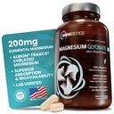 OmniBiotics Magnesium Glycinate Supplement 100% Pure Albion TRAACS Bisglysinaatti Chelate for Sleep, Lihas, Nerve & Heart Health 120 Vegaanikapselit