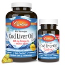 Carlson - Turska Maksaöljy Gems, 460 mg Omega-3s, Plus A- ja D3-vitamiinit, Wild Caught Norwegian Arctic Cod, kestävästi Lähde: Nordic Fish Oil kapselit, sitruuna, 150 + 30 Softgels