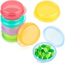 Amabro Pieni pilleri Organizer Box, 7 PCS Matka pillereitä Asiakasta Kannettava pilleri Container Päivittäinen Mini pilleri Asia Holdder Pocket kukkaro salkku Pills lääketieteen Cod Maksan öljyn varastointilaatikko korvatulpat tapauksessa