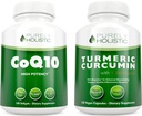 CoQ10 100mg + Luomukurkuma Curcumin 700mg Bioperine Black Pepper - 120 Softgels & 120 kapselia - 95% Curcuminoidit - Valmistettu USA