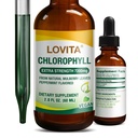Lovita klorofyllinestetippa, korkea teho 120 mg/ml, 7200 mg pullo, luonnollinen energiatehoste ja immuunituki, sisäinen deodorantti, ihon terveys, vegaaninen ja ei-muuntogeeninen aine, minttumaahto, 60 tarjoilua 2 Oz