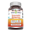 Amazing Formula Quercetin Berberiini - 250 mg berberiini ja 250 mg Quercetin, 90 kasviskapselit täydennysosat Ei-GMO ... Gluteeniton...