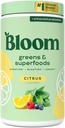 Bloom Nutrition Superfood Greens Powder, Dgestive Enzymes with Probiotics and Prebiotics, Gut Health, Bloating Relief for Women, klorella, Green Juice Mix with Beet Root Powder, 60 SVG, Citrus
