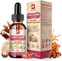 Sieni Complex Liquid Drop, 8 in 1 Lions Mane Sieni täydentää Irish Sea Moss, Chaga, Turkey Tail, Cordyceps & enemmän aivoihin, Focus, Kognitive & Immuuni tuki, Vegan, Strawberry Flavor,60mL