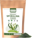 Organic Spirulina Powder, ei-GMO, USDA Certified, Green Superfood Boosts Energy, korkea proteiini, mineraalit, antioksidantit, ja vitamiinit, 1 lb