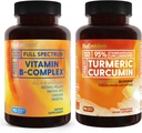 BioEmblem Turmeeric Curcumin täydentää BioPerine ja B-vitamiini-komplex
