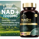 Liposomaalinen NAD+ Täydennys 1200mg Trans Resveratrol - Boost NAD+ Tasot, energia & anti-aging tuki - Vegan, 100 Softgels