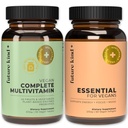 Tulevaisuuden laji Multivitamiini Bundle - Vegan täydellinen monivitamiini ja vegaaninen Essential Multivitamiini - Vegaani B12, Omega 3, ja D3-vitamiini - Täydellinen monivitamiini, 42 vitamiineja 1 miehille ja naisille