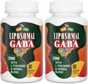 Liposomal GABA L-Theanine lisäravinteet 1200mg - Korkea Imeytyminen GABA Complex Ashwagandha, kamomilla, Tart Cherry Herbal täydentää miesten ja naisten, 120 Softgels