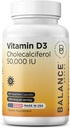 Balancebreens D3-vitamiini 50 000 IU, 60 kasviskapselia - korkea teho, tukee immuuni- ja luuterveyttä - kerran viikossa