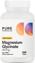 PureFormulas Magnesium Glycinate 100 mg Daily Stressin, hermojen, unen, lihasten, aineenvaihdunta Pure Magnesium Glycinate täydentää naisten ja miesten Magnesio ei- GMO 120 tablettia