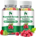 Magnesium Glycinate Gummies for Adults & Kids, 2 Packs Pureskeltava Calm Magnesium Gummies for Sleep, Magnesium Glycinate 400 mg, Stressi- ja lihaslievitys, Magnesium Kaliumlisä