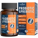 100 miljardia Probiootteja miehille ja naisille 27 Kantat 5 Organic Prebiootit Gut Ruoansulatus-ja immuuniterveyden, Tukee ripuli kaasu turpoaminen, ei-GMO, nolla täyteaineet . Made in USA...60 Caps