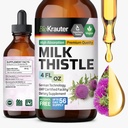 BIO KRAUTER® Milk Thistle Supplement for Liver Cleanse & Detox - Liquid Milk Thistle Extract Сontains Silymarin for Deggestive Support 4 Fl.Oz - Alkoholiton ja sokeriton, 56 päivän toimitus