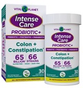 Vital Planet - Intense Care Colon & Ummetus Probiootit Plus Organic Prebiootit, Postbiootit, Parabiootit, täydellinen 4-in-1 terveys täydentää aikuisille, 65 miljardia PMY, 66 kanta, 30 t