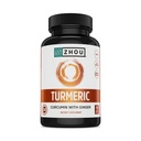 Zhou Turmeric Curcumin inkivääri - kurkuma ja inkivääri täydentää naisille ja miehille, Curcuminoids Black Pepper Extract digestion ja ruoansulatus - 90 kasviskapselit