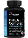 DHEA Micronized 200mg Complex Pregnenolone 100mg täydentää miesten & naisten kanssa Ashwagandha, DIM, Magnesium, Boron, Kalsium, Sinkki, D3-vitamiini ja B6-hormoni tuki - valmistettu USA 90 kapselia