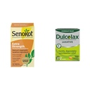 Senokot Extra Strength Luonnollinen kasvislaksatiivinen hellävarainen yön yli - helpotus Satunnainen ummetus, 36 kreivi & Dulcolax Stimulanttilaksatiivitablettia (100 kreivi)
