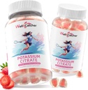 Kalium Citrate Gummies aikuisille Miehet Naiset - Korkea kalium täydentää 500 MG Sokeriton tuki Elektrolyytti Balance Leg Kramps Vegan ei-GMO Organic Mansikka maku 2 pakkausta