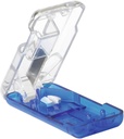 EZY Dose Pill Cutter ja splitter sisäänrakennettu pilleri Dispenser, Easy-Cut ruostumattoman teräksen terä tabletteja, vitamiinit, lääkehoito, kannettava, matka-kokoinen pilleri Cutter senioreille, lemmikit & päivittäinen käyttö, sininen