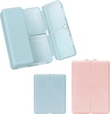 FYY 2 kpl Päivittäinen pilleri Järjestäjä, 7 Osat Kannettava pilleri tapauksessa Matka pilleri Järjestäjä,[Folding Design] Pilleri laatikko kukkaro tasku pitää vitamiineja, Cod Liver Oil, Lisäravinteet ja lääke - merivoimien+ Vaaleanpunainen