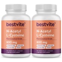 N-asetyyli L-Cysteine 600mg (NAC) (120 kasviskapselia) (120 x 2) - Ei stearaattia - Vegan - Ei täyteaineita - Ei silikaa - Ei liivatetta - Gluteeniton - Ei muuntogeenisiä organismeja