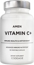 Amen C-vitamiinia + täydentää sinkkiä, bioflavonoideja, Quercetin, Rose HIPS, Elderberry Vegaani, ei-GMO 2 kuukautta tarjonta - 120 kapselia