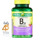 Spring Valley B12-vitamiini Nopeasti liukenevat tabletit Ravintolisä ... B12 2500 mikrog B-vitamiinit...