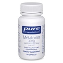 Puhtaat kapselit Melatoniini 3 mg - Antioksidantti täydentää tukea luonnollinen nukkuminen ja lievittää satunnaista unettomuutta - Natural Sleep Support* - 60 kapselia
