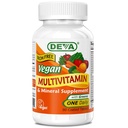 DEVA Vegan Multivitamiini ja Mineraali Supplement - yksi päivittäin vihertävä vitamiini - Iron Free - 90 päällystettyä tablettia, 1-pakkaus